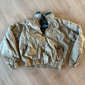 ** Vintage Tri Mountain Size Large Tan Gatorade Satin Bomber Jacket